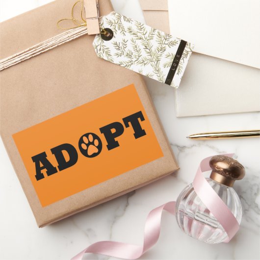 Sticker Rectangulaire Adopter les animaux (Cadeaux)