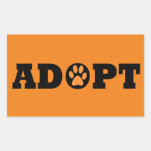 Sticker Rectangulaire Adopter les animaux (Devant)