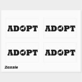 Sticker Rectangulaire Adopter les animaux (Feuille)