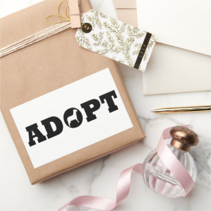 Sticker Rectangulaire Adopter les animaux