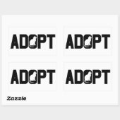 Sticker Rectangulaire Adopter les animaux (Feuille)