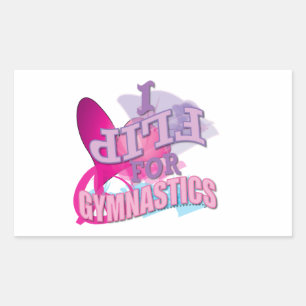 Sticker Rectangulaire Adorable je tourne pour les cadeaux de gymnastique