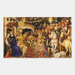 Sticker Rectangulaire Adoration des mages par Gentile da Fabriano