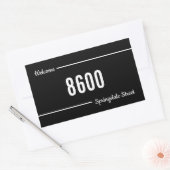 Sticker Rectangulaire Adresse de la rue d'accueil noire et blanche (Enveloppe)