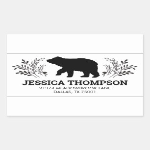 Sticker Rectangulaire Adresse de retour de l'ours de la sériole