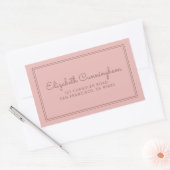 Sticker Rectangulaire Adresse de retour de script Cursive moderne et sim (Enveloppe)