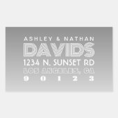 Sticker Rectangulaire Adresse de retour grise ombrée unique créative (Devant)