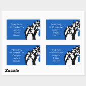 Sticker Rectangulaire Adresse de retour Pingouin de Noël Bleu (Feuille)