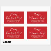 Sticker Rectangulaire Adresse de script blanc rouge Heureuse Sainte-Vale (Feuille)