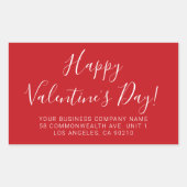 Sticker Rectangulaire Adresse de script blanc rouge Heureuse Sainte-Vale (Devant)