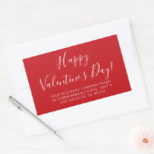 Sticker Rectangulaire Adresse de script blanc rouge Heureuse Sainte-Vale (Enveloppe)