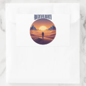 Sticker Rectangulaire Adventure Desert Tee — Chasing Dunes & Desert Sky (Sac)