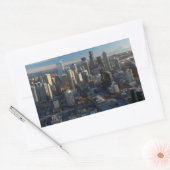 Sticker Rectangulaire Aerial view of Seattle city skyline (Enveloppe)
