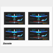 Sticker Rectangulaire Aéromodelage conception d'avion (Feuille)