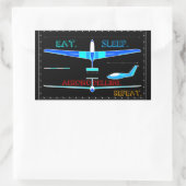 Sticker Rectangulaire Aéromodelage conception d'avion (Sac)