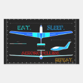 Sticker Rectangulaire Aéromodelage conception d'avion (Devant)