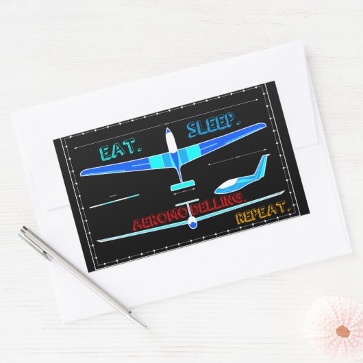 Sticker Rectangulaire Aéromodelage conception d'avion (Enveloppe)