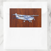 Sticker Rectangulaire Aéronef Classique Chrome Cessna Flying Mahogany (Sac)