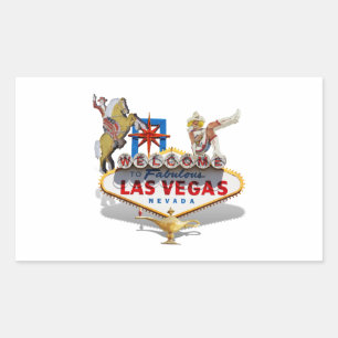 Sticker Rectangulaire Affiche de bienvenue Las Vegas
