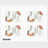 Sticker Rectangulaire Affiche de bienvenue mariage Florale personnalisée (Feuille)