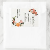 Sticker Rectangulaire Affiche de bienvenue mariage Florale personnalisée (Sac)