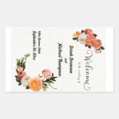 Sticker Rectangulaire Affiche de bienvenue mariage Florale personnalisée (Devant)