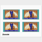 Sticker Rectangulaire Affiche de l'Exposition Internationale de Lyon 191 (Feuille)