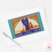 Sticker Rectangulaire Affiche de l'Exposition Internationale de Lyon 191 (Enveloppe)