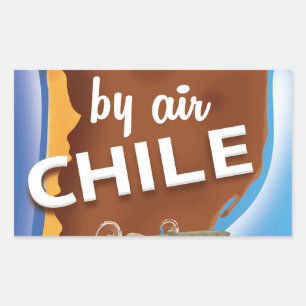 Sticker Rectangulaire Affiche de voyage vintage Chili