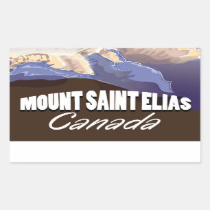 Sticker Rectangulaire Affiche de voyage vintage du mont Saint Elias
