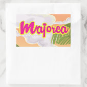 Sticker Rectangulaire affiche de voyage vintage majorque. (Sac)