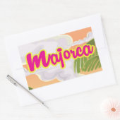 Sticker Rectangulaire affiche de voyage vintage majorque. (Enveloppe)