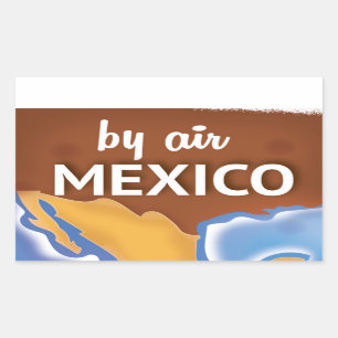 Sticker Rectangulaire Affiche de voyage vintage Mexique