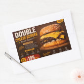 Sticker Rectangulaire Affiche promotionnelle de Burger Double Fromage Pr (Enveloppe)