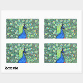 Sticker Rectangulaire Afficher Peacock Peainting (Feuille)