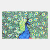 Sticker Rectangulaire Afficher Peacock Peainting (Devant)