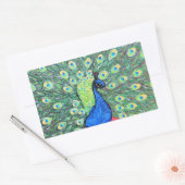 Sticker Rectangulaire Afficher Peacock Peainting (Enveloppe)
