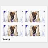 Sticker Rectangulaire Afghan Hound (Feuille)