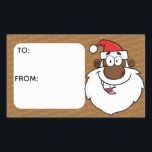 Sticker Rectangulaire African American Père Noël Christmas Kwanzaa Salut<br><div class="desc">Balise-cadeau de Noël de Père Noël en Afrique-Amérique Kwanzaa Image © GraphicFactory.com</div>