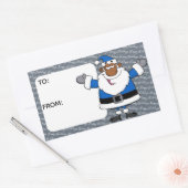 Sticker Rectangulaire Afrique-Amérique Père Noël Noël Hanoukka Kwanzaa (Enveloppe)