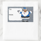 Sticker Rectangulaire Afrique-Amérique Père Noël Noël Hanoukka Kwanzaa (Sac)