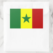 Sticker Rectangulaire Afrique : Drapeau de la République du Sénégal (Sac)