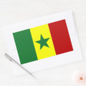 Sticker Rectangulaire Afrique : Drapeau de la République du Sénégal (Enveloppe)