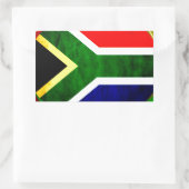 Sticker Rectangulaire Afrique du Sud Drapeau : Motif dynamique à balayag (Sac)