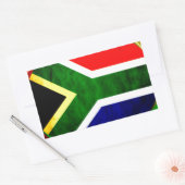 Sticker Rectangulaire Afrique du Sud Drapeau : Motif dynamique à balayag (Enveloppe)
