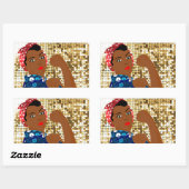 Sticker Rectangulaire afrique rosie le riveter (Feuille)