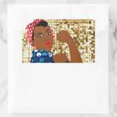 Sticker Rectangulaire afrique rosie le riveter (Sac)