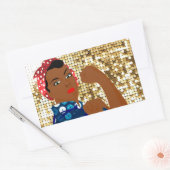 Sticker Rectangulaire afrique rosie le riveter (Enveloppe)