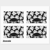 Sticker Rectangulaire Afro Diva Noir & Blanc (Feuille)