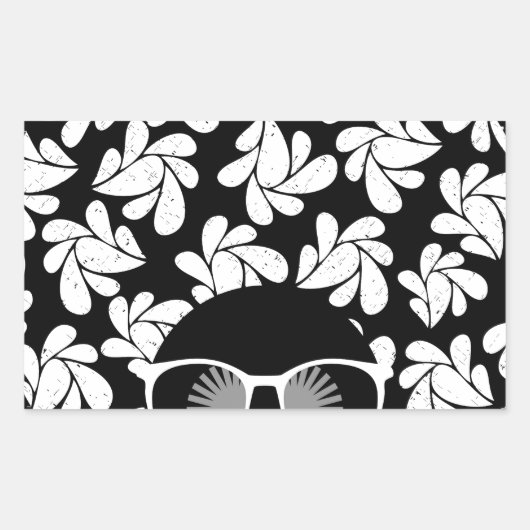 Sticker Rectangulaire Afro Diva Noir & Blanc (Devant)